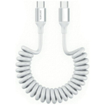 4smarts USB-C spiraalne andme- ja laadimiskaabel 1.35cm / 100W / valge