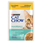CAT CHOW Hairball Control kana ja rohelised oad kastmes 85g