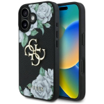 &Uuml;mbris Guess Grained Roses Big 4G logo iPhone 16 jaoks / must