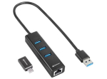 Shark USB H&uuml;b 3x USB-A 3.2 Gen 1 + Ethernet RJ45