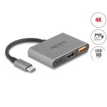 Delock USB-C 2-portiline hub koos HDMI adapteriga 90W 4K 30Hz