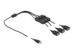 DeLOCK 4 Pin USB Type A (mees) kuni 4 Pin USB Type A (naine) must 1m Power Splitter