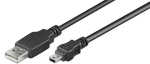 Goobay 50767 USB 2.0 kiirkaabl, must, 1,8 m Goobay USB-A kuni mini-USB
