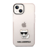 Karl Lagerfeld Choupette logo &uuml;mbris iPhone 14 Plus jaoks / roosa