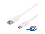 DELTACO USB Type-C kaabel 25cm valge