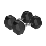 REBEL ACTIVE 2x15 kg Rubber-Coated Cast Iron Dumbbells