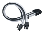 SilverStone 8-pin EPS12V kuni 8-pin EPS12V pikenduskaabel (mees-emane) must valge 30cm