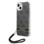 Guess GUOHCP14MH4STK Hardcase 4G Print Strap iPhoneile 14 Plus/15 Plus 6,7" / must