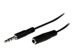 Startech 1m Slim 3.5mm Stereo Laiendust&uuml;&uuml;p - Mini Stereo Laiendust&uuml;&uuml;p - 3.5mm Laiendust&uuml;&uuml;p - K&otilde;rvaklapide Laiendust&uuml;&uuml;p