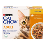 PURINA Cat Chow kana ja suvik&otilde;rvits m&auml;rgkassitoit 10x85 g