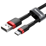 Baseus Cafule Series andmekaabel USB-A kuni USB-C 2A 3m / punane/must