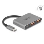 Delock USB-C 3-portiline hub koos 10 Gbps