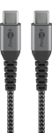 Goobay USB-C kuni USB-C Tekstiilkabel metallist pistikutega 49302 USB-C kuni USB-C USB-C mees USB-C mees