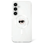 Karl Lagerfeld nupp Karl pea tr&uuml;kitud logo MagSafe kaas Samsung Galaxy S25 valge