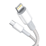 Baseus High Density Braided Series kiirlaadimise andmekaabel USB-C - Lightning 20W 1m / valge