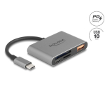 Delock USB-C 2-portiline hub SD-kaardi lugejaga 10 Gbps 85W
