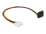 Delock SATA 15 pin receptacle to 4 pin Molex male metal power supply adapter 30cm red yellow