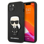 Karl Lagerfeld KLHCP13SOKPK Saffiano Ikonik Karl`s Patch Hardcase iPhone 13 mini 5,4" jaoks / must