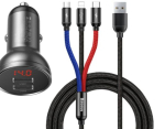 Baseus TZCCBX-0G 24W auto laadija koos 3in1 mitme laadimise kaabliga