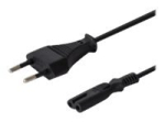 SAVO Europlug (Power CEE 7/16) mees - 2-pin toitekaabel must 3m