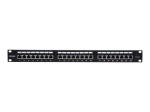 Intellinet Cat6a FTP 24-Port 1U Shielded Patch Panel, 90&deg; Top-Entry Punch Down Blocks, Must