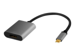 LogiLink 24 pin USB-C mees-20 pin DisplayPort naine adapter 15cm hall/must