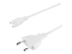 LogiLink Europlug (CEE 7/16) to IEC 60320 C7 Valge 1.8m Torustikujuhe