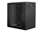 Lanberg Rack cabinet 19" seinale paigaldatav 12U/600x450 (flat pack) klaasuksega WF01-6412-10B Must