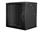 Lanberg Rack cabinet 19" double-section wall-mount 12U/600x600 (flat pack) WF02-6612-10B Black