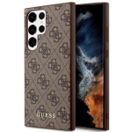 Guess GUHCS23LG4GFBR 4G Metal Gold Logo k&otilde;va &uuml;mbris Samsung Galaxy S23 Ultra S918 jaoks / pruun