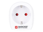 SKROSS reisiliitumise adapter Power CEE 7/7 Europlug (emane) kuni CEE 7/16 (isane) valge pistiku adapter