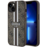 Guess GUHMP14SP4RPSW Hardcase 4G Printed Stripes MagSafe iPhone 14 / 15 / 13 jaoks 6.1" / pruun