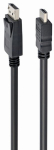 Gembird CC-DP-HDMI-5M DisplayPort kuni HDMI Kaabel 5m / must