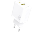 Dudao A26TEU Adapter 25Watt GaN 1xUSB-C 1xUSB-A White