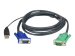 ATEN Micro-Lite 2L-5203U klaviatuuri/Video/h&uuml;&uuml;rike kaabel (KVM)
