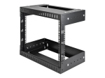 StarTech.com 8U 19 Wall Mount Network Rack - Adjustable Depth 12-20 Open Frame for Server Room/AV/Data/Computer Equipment w/Cage Nuts Rack Black