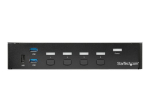 StarTech.com 4-portiline DisplayPort KVM - DP KVM Audio ja sisseehitatud USB 3.0 hub perifeeriaseadmetele - 4K 30Hz (SV431DPU3A2) KVM/USB l&uuml;liti Mo...