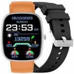GRAVITY GT18-4 Meeste nutikell silikooni rihmaga + musta rihm / oranž