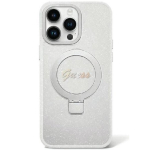 Guess Ring Stand Script Glitter MagSafe tagak&uuml;lg iPhone 15 Plus jaoks