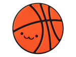 MAGMOJI Silly Korvpalli moji Logo embleem Must Oranž