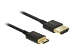 Delock Slim Kvaliteetne HDMI Kaabel Ethernetiga 25cm Must