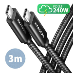 AXAGON Andmete ja laadimise USB 480Mbps kaabel, 3 m BUCM2-CM30AB USB-C kuni USB-C