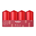 Bolsius Silinderlekid 4tk 100x48mm Punane