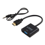 SAvio HDMI (M) to VGA (F) Adapter with Audio CL-23/B mustikas