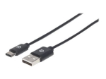 Manhattan USB 2.0 kuni USB Type-C Kaabel 50cm Must
