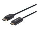 Manhattan Video/Heli kaabel DisplayPort/HDMI 1.8m must