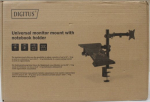SALE OUT. DIGITUS Universal Monitor Mount with Notebook Holder Digitus Desk Mount DA-90436 Tilt, swivel, height adjustment, rotate Maximum weight (...
