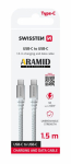 Swissten ARAMID V&Auml;RKTUD USB-C - USB-C andme- ja laadimiskaabel 1.5m