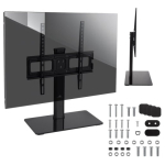 Maclean MC-450 &Uuml;ldine TV Stand TV Kabetri jaoks maksimaalselt 40kg, maksimaalselt VESA 400x400 32-65'' Tempereeritud Klaasalus 3-tasandi K&otilde;rguste R...