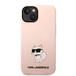 Karl Lagerfeld vedelsilikon Choupette NFT &uuml;mbris iPhone 14 Plus jaoks / roosa